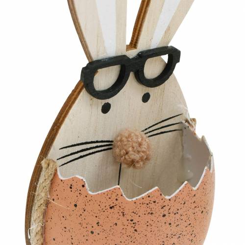 Itens Coelho de madeira em um ovo, decoração de primavera, coelhos com óculos, coelhinhos da Páscoa 3pcs