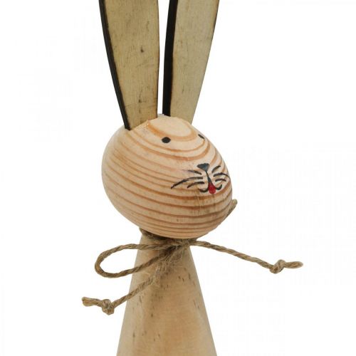 Floristik24 Coelhinhos da Páscoa, decoração de primavera em madeira, natureza da Páscoa, preto e branco H28cm conjunto de 2