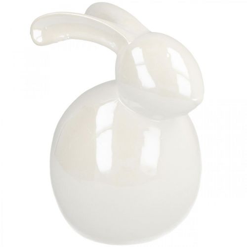 Itens Coelhinho de cerâmica, figura de páscoa, decoração de primavera, coelhinho da páscoa branco, madrepérola A17cm
