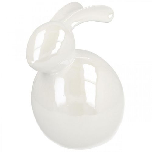 Itens Coelhinho de cerâmica, figura de páscoa, decoração de primavera, coelhinho da páscoa branco, madrepérola A17cm