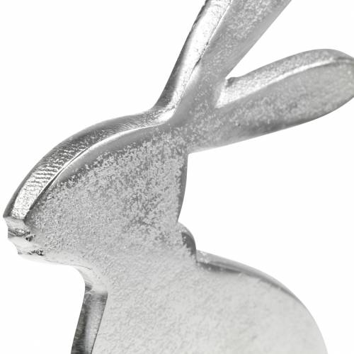 Floristik24 Carrinho de coelhinho da Páscoa com base de madeira Decoração de metal do coelhinho da Páscoa