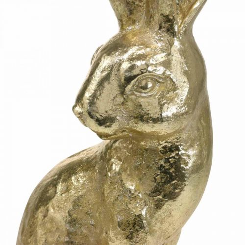 Floristik24 Decoração coelhinho da páscoa grande sentado dourado 22×17×51,5cm