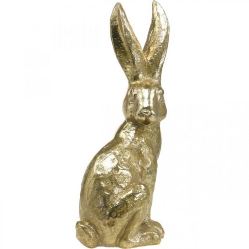 Floristik24 Decoração coelhinho da páscoa grande sentado dourado 22×17×51,5cm