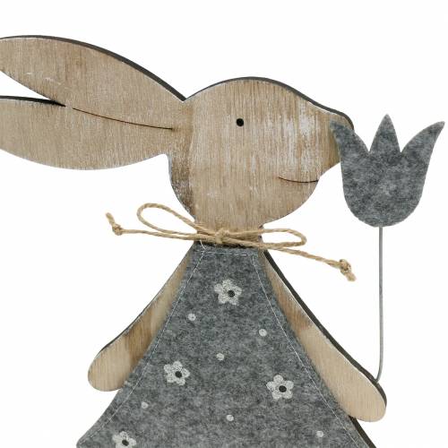 Itens Deco figura coelho de madeira feltro 30/31,5 cm 2 peças