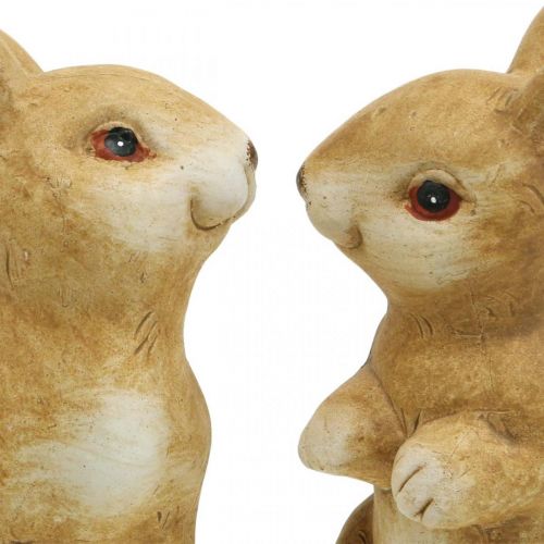 Itens Coelhinho sentado, decoração em cerâmica, Páscoa, par de coelhinhos castanhos H15cm conjunto de 2