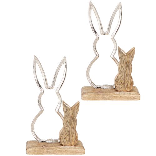Itens Coelho Decorativo Metal & Madeira – Figura moderna de Páscoa em design natural 22cm 2 pcs