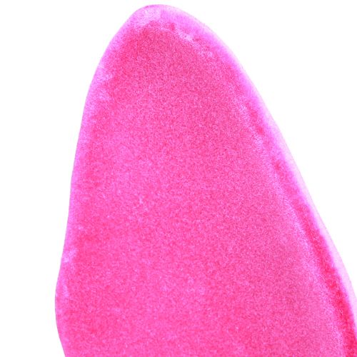 Floristik24 Orelhas decorativas de coelhinho rosa para a Páscoa em bastão flocado Alt.56cm