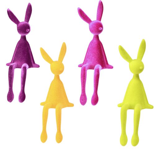 Rabbit Edge Sitters Coelhinhos da Páscoa Coloridos Flocados – 2ª Escolha – 28cm 4 unidades