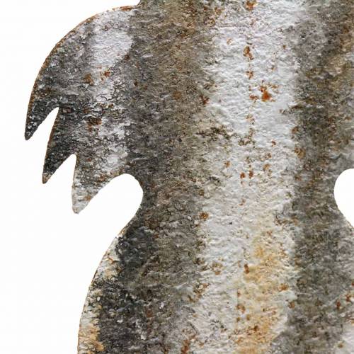 Floristik24 Coelhinho de decoração da Páscoa para furar metal enferrujado bétula 16,5 × 32cm