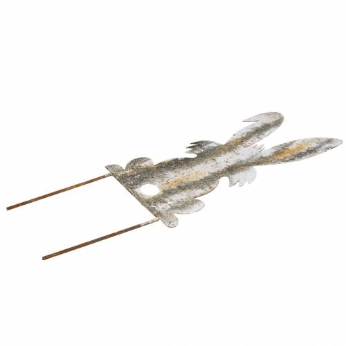 Floristik24 Coelhinho de decoração da Páscoa para furar metal enferrujado bétula 16,5 × 32cm