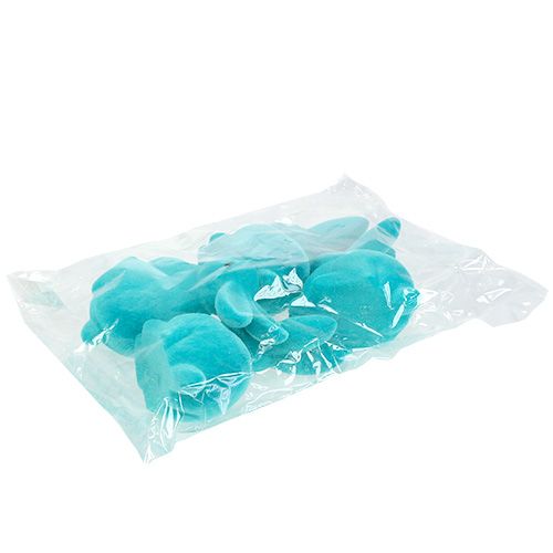 Floristik24 Coelhos turquesa 15,5 cm reunidos 4 unidades