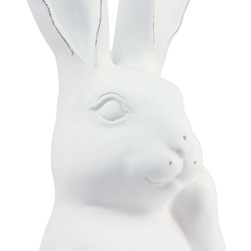 Floristik24 Coelho decoração coelho pedra artificial branco pensando busto 20x14x36cm