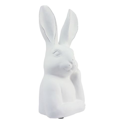 Floristik24 Coelho decoração coelho pedra artificial branco pensando busto 20x14x36cm