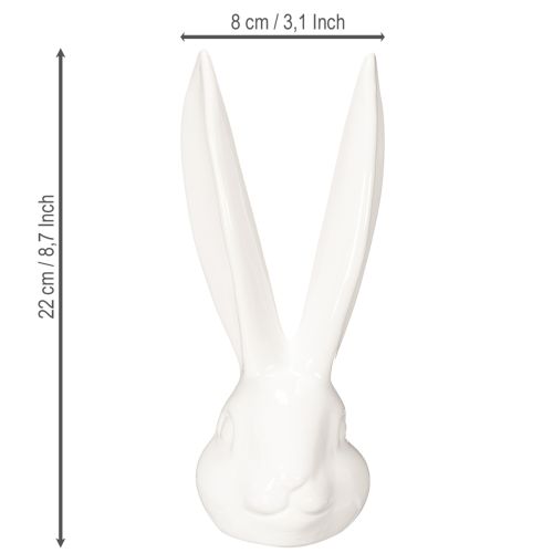 Itens Estatueta decorativa de cabeça de coelho para decoração de Páscoa elegante em ambientes modernos, 22 cm
