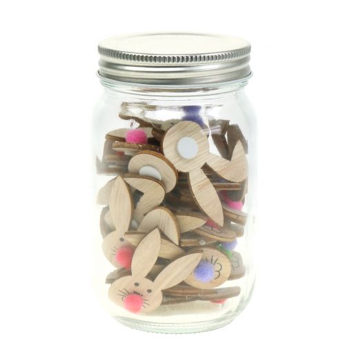 Floristik24 Coelhinhos da páscoa madeira em um vidro 36pcs