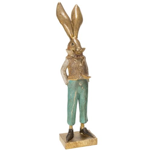 Estatueta de coelho com roupa para decoração harmoniosa de casa em qualquer estação do ano, 53 cm