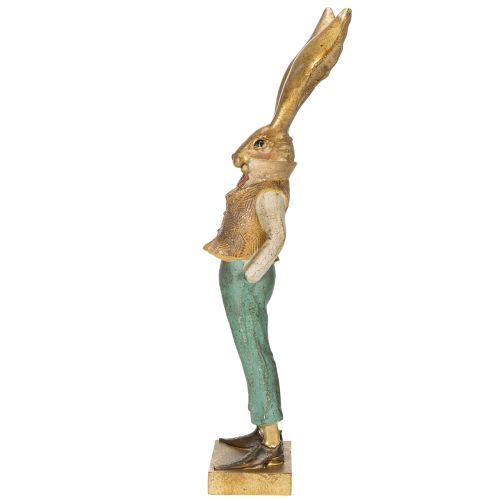 Itens Estatueta de coelho com roupa para decoração harmoniosa de casa em qualquer estação do ano, 53 cm