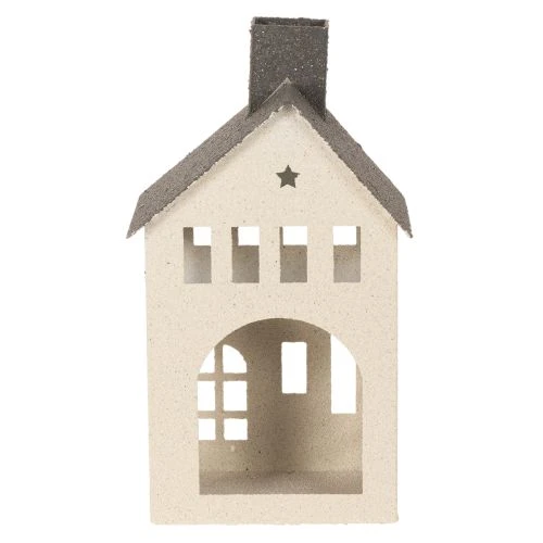 Casa decorativa de metal com chaminé e janela, 24 cm | Floristik24.pt