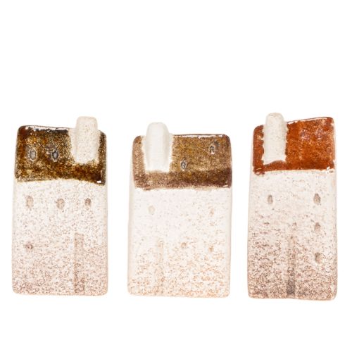 Conjunto de casinhas decorativas de cerâmica, miniaturas para pendurar, 7 cm, 3 peças | Floristik24.pt
