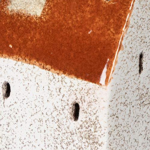Casinha decorativa de cerâmica com chaminé, para vela pequena, outono e inverno, 13 cm, 2 peças. | Floristik24.pt