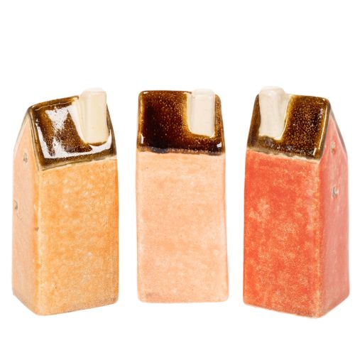 Casa decorativa em miniatura de cerâmica para peitoril de janela, 10 cm, 3 peças | Floristik24.pt