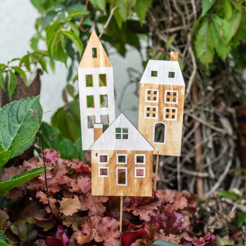 Floristik24 Decoração de casa plug de natureza de madeira, decoração de madeira branca H12.5 / 17.5 / 20cm 6pcs