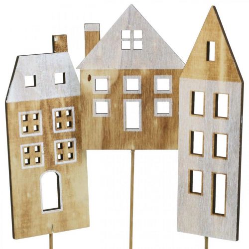 Floristik24 Decoração de casa plug de natureza de madeira, decoração de madeira branca H12.5 / 17.5 / 20cm 6pcs
