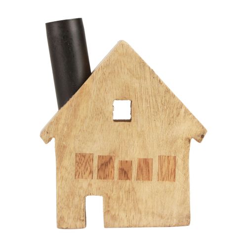 Itens Castiçal decorativo de madeira para casa decorativa preto 10,5×3,5×13cm