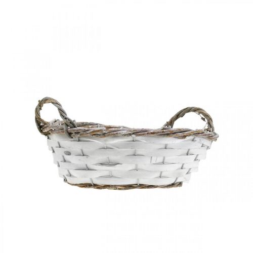 Itens Cesto para o plantio, cesto decorativo com alças redondas brancas H8,5cm Ø25cm