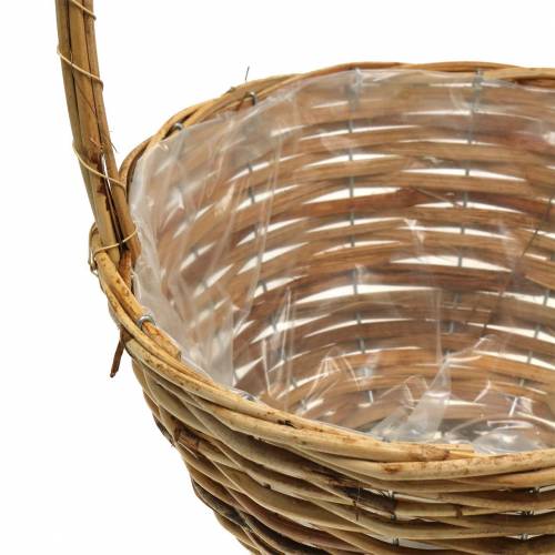 Floristik24 Cesto com alça de salgueiro Ø20/24/30cm cesta natural conjunto de 3