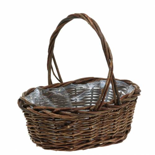 Floristik24 Lidar com cesta oval de madeira natural 27 × 20cm Alt.27cm