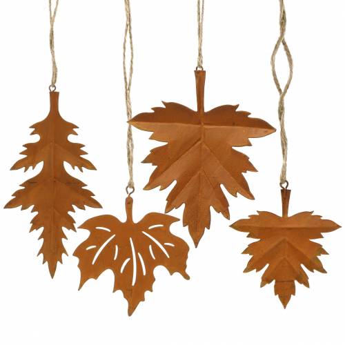 Floristik24 Folhas de outono pátina para pendurar 13 cm 4 unidades