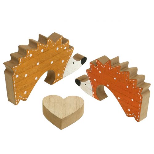 Floristik24 Casal ouriço de decoração de outono com coração 15cm - 18cm