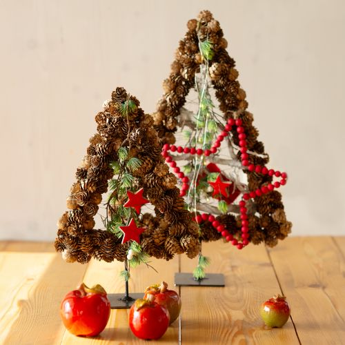 Floristik24 Decoração de outono cerâmica maçãs decoração de mesa vermelho verde H9cm 2 peças