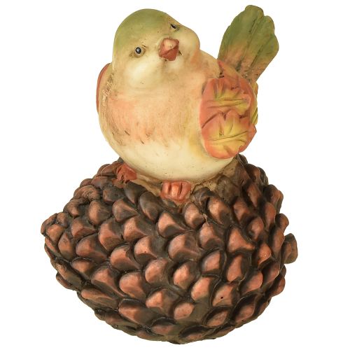 Floristik24 Decoração de outono pássaro decoração cone pássaro figura outono H19cm