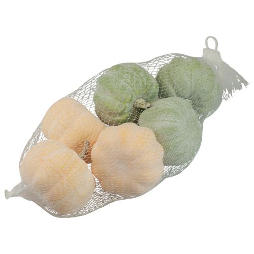 Itens Decoração de outono decoração abóboras branqueadas laranja, verde 7,5 cm 6 unid.