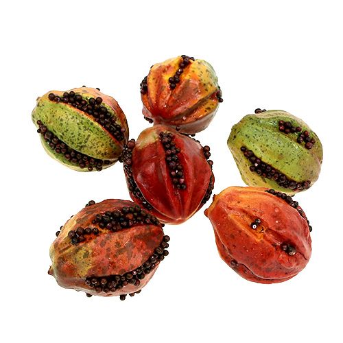 Floristik24 Frutas de outono 3,5 cm vermelhas, marrons 24 unidades