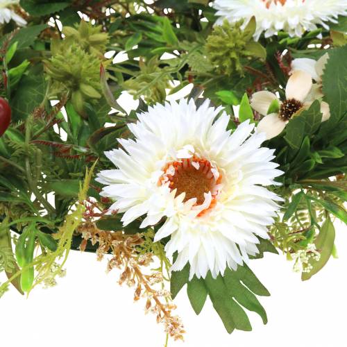 Floristik24 Coroa de flores de outono crisântemo branco Ø30cm