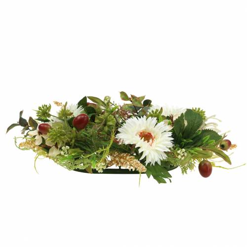 Floristik24 Coroa de flores de outono crisântemo branco Ø30cm