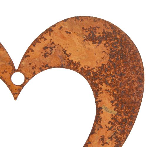 Floristik24 Coração decorativo ferrugem decoração de jardim coração de metal 10 cm 12 unidades