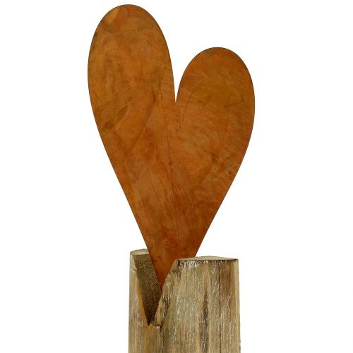 Itens Ferrugem coração em base de madeira 40cm x 20cm