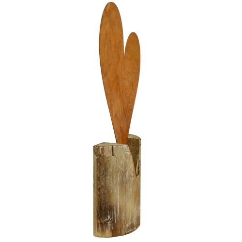 Floristik24 Ferrugem coração em base de madeira 40cm x 20cm