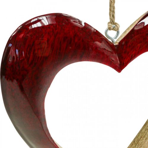 Itens Coração de madeira, coração decorativo para pendurar, decoração de coração vermelho Alt.15cm