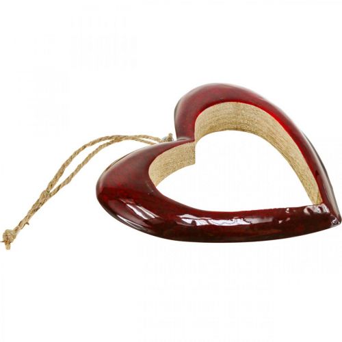 Itens Coração de madeira, coração decorativo para pendurar, decoração de coração vermelho Alt.15cm