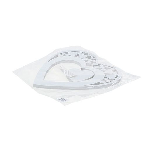 Floristik24 Coração para pendurar 23cm branco