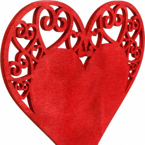 Coração na vara, coração de plugue decorativo, decoração de casamento, Dia dos Namorados, decoração de coração 16pcs