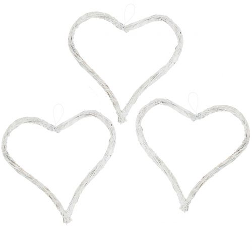 Itens Bastão coração para pendurar branco 10cm 12pcs