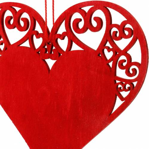 Floristik24 Coração para pendurar, decoração de casamento, pingente de coração, decoração de coração, dia dos namorados 12pcs