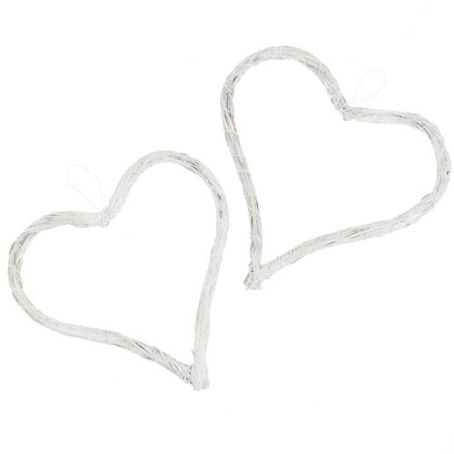Coração de bastão para pendurar branco 15cm 8pcs | Floristik24.pt