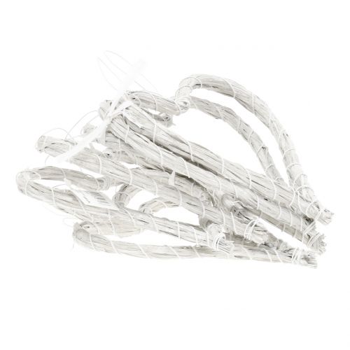 Coração de bastão para pendurar branco 15cm 8pcs | Floristik24.pt
